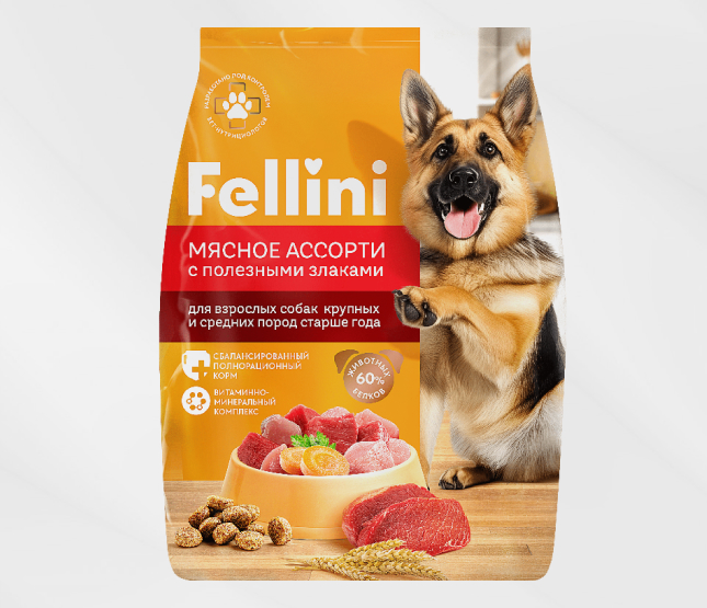 Скидка 10% на корма Fellini